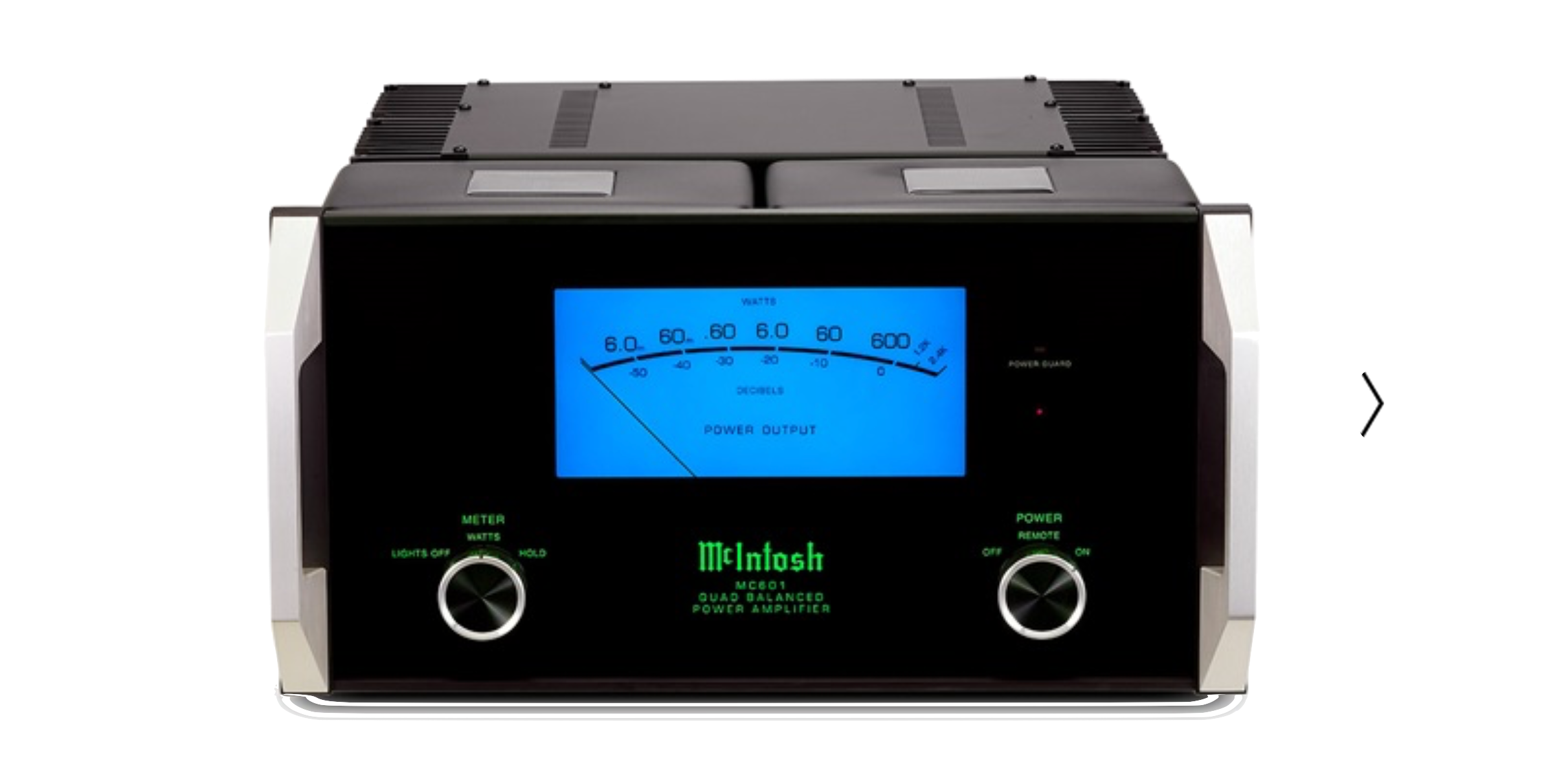 The MC601 monoblock amplifier features the classic McIntosh design yet is timelessly handsome. It produces an extraordinary 600 watts of power – more than enough to drive virtually any loudspeaker